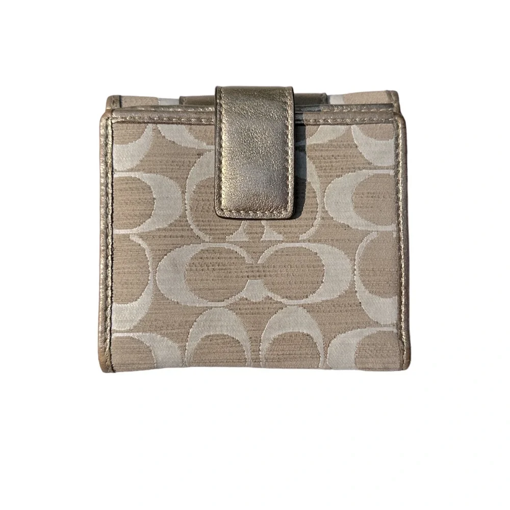 EUC Gold Shimmery Coach Wallet - Picture 3 of 11